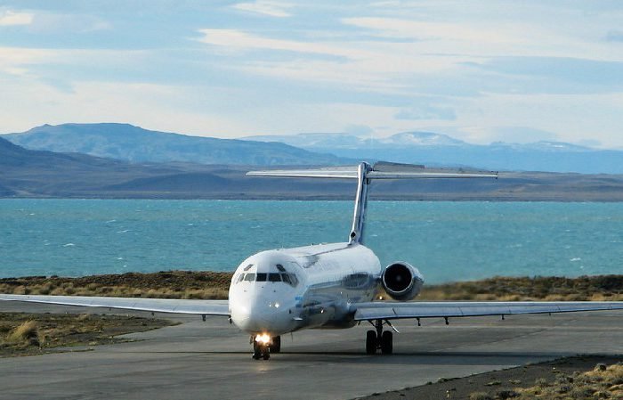 Avión llegando a Calafate